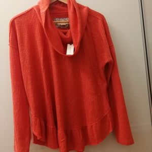 NWT Anthropologie orange knit tops